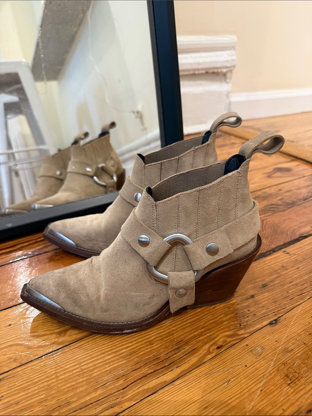 Zadig & Voltaire Suede Ankle Booties in Taupe